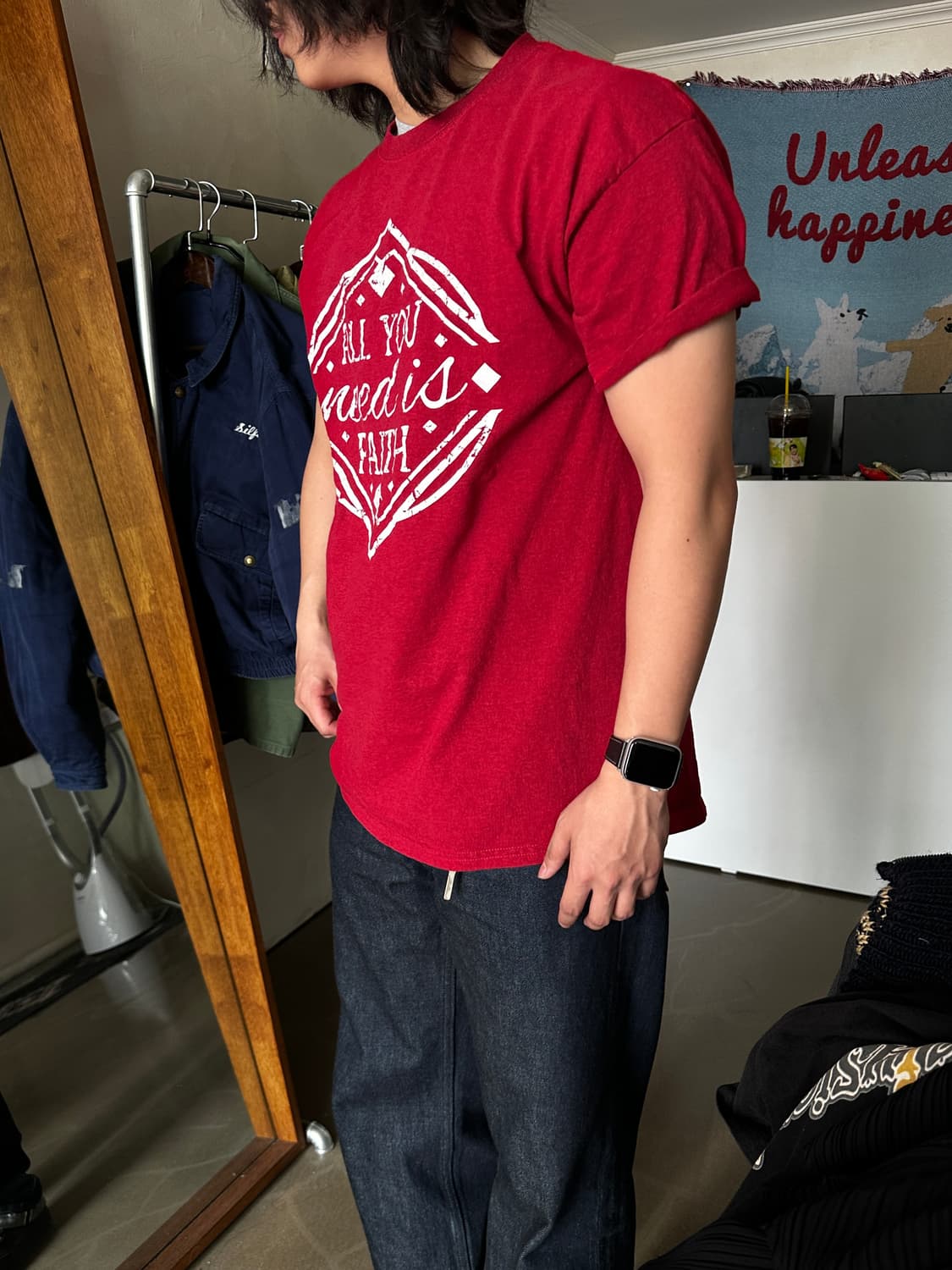 ALL YOU NEED IS FAITH 그래픽 티셔츠 상품이미지2