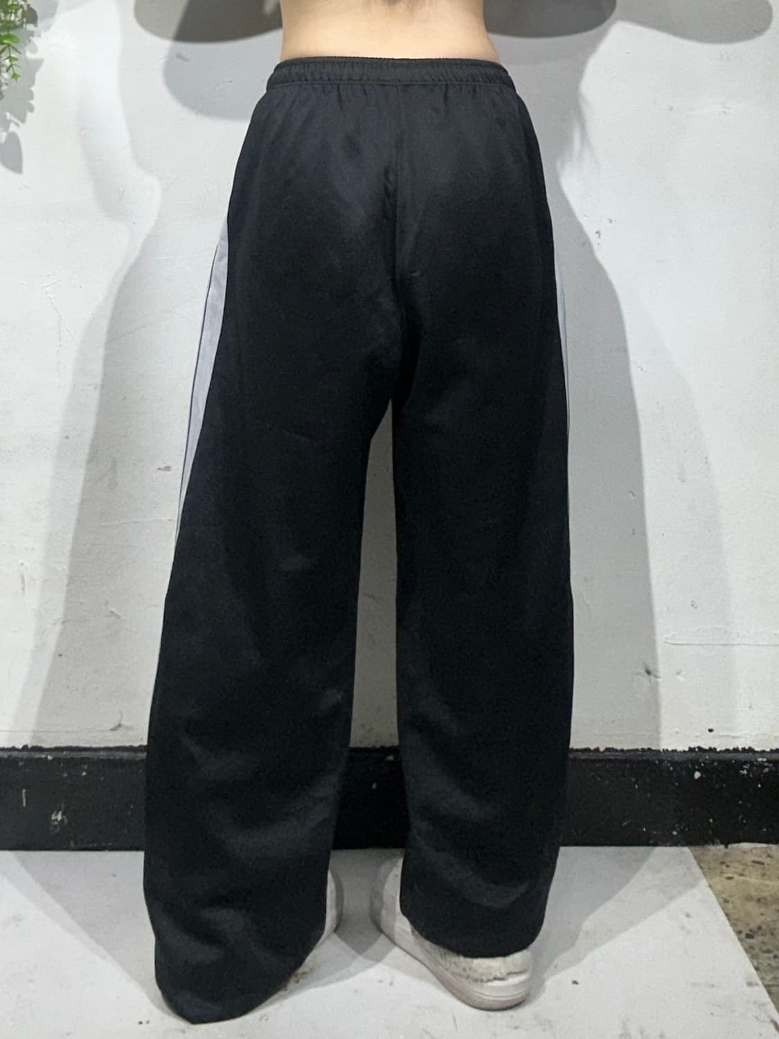 00s 나이키 블랙 와이드 화이트 사이드 라인 트레이닝 추리닝 바지 L 상품이미지3