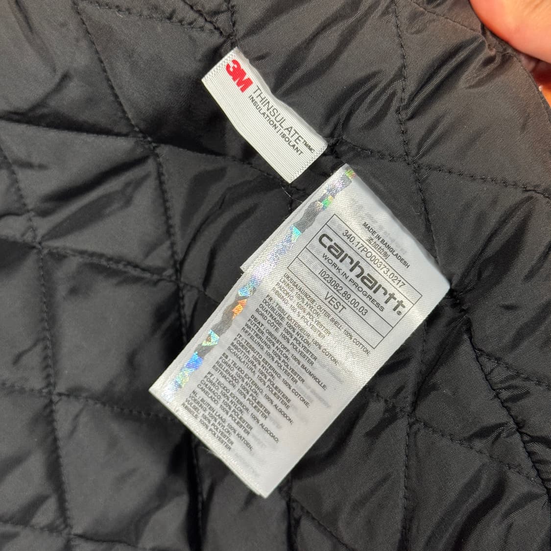 M) 칼하트 블랙 덕캔버스 워크 베스트 조끼 2way 지퍼 상품이미지8