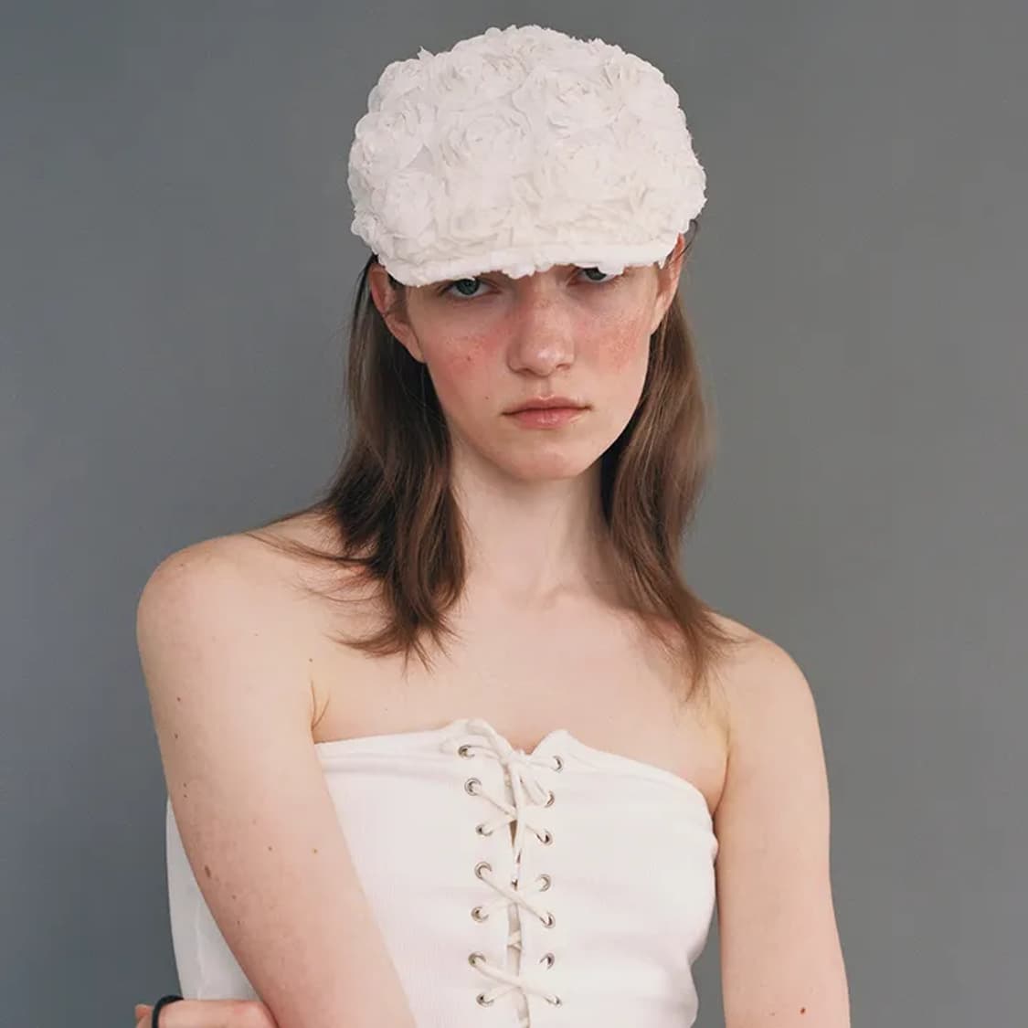 어썸니즈 classic hunting cap 클래식 헌팅캡 로즈크림 상품이미지1
