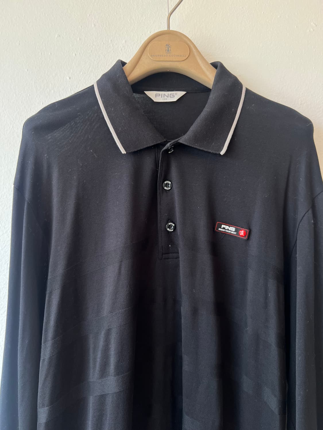 핑 PING 남성 블랙 골프티셔츠 카라긴팔티셔츠 상품이미지1