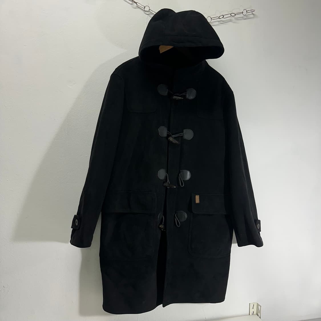 100 L-XL 리바이스레드탭 블랙 후드 무스탕 더플코트 상품이미지1