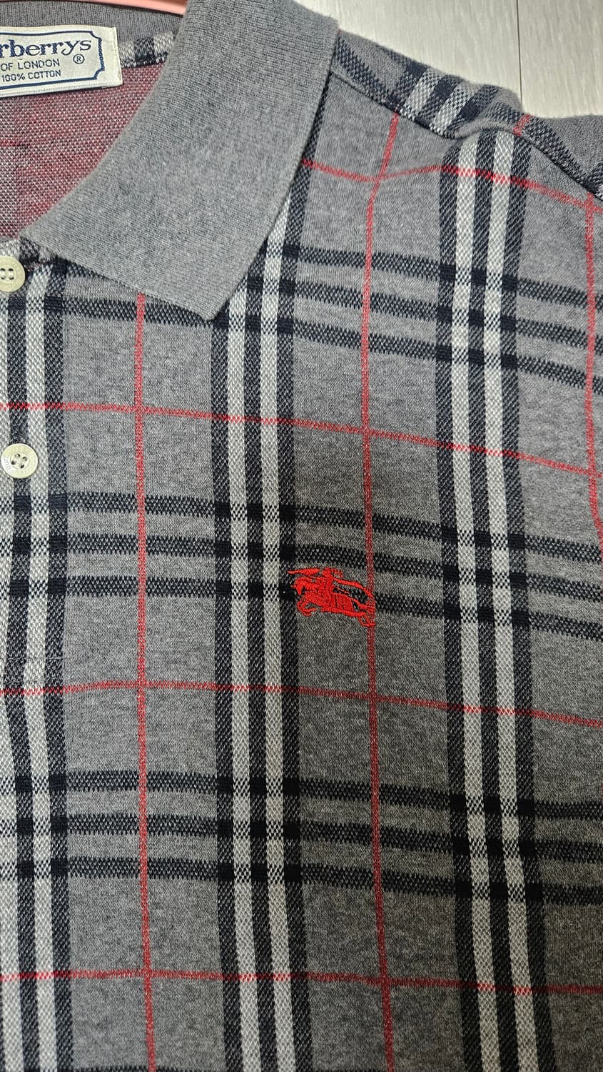버버리 노바 체크 긴팔 폴로 카라티셔츠 L 상품이미지2