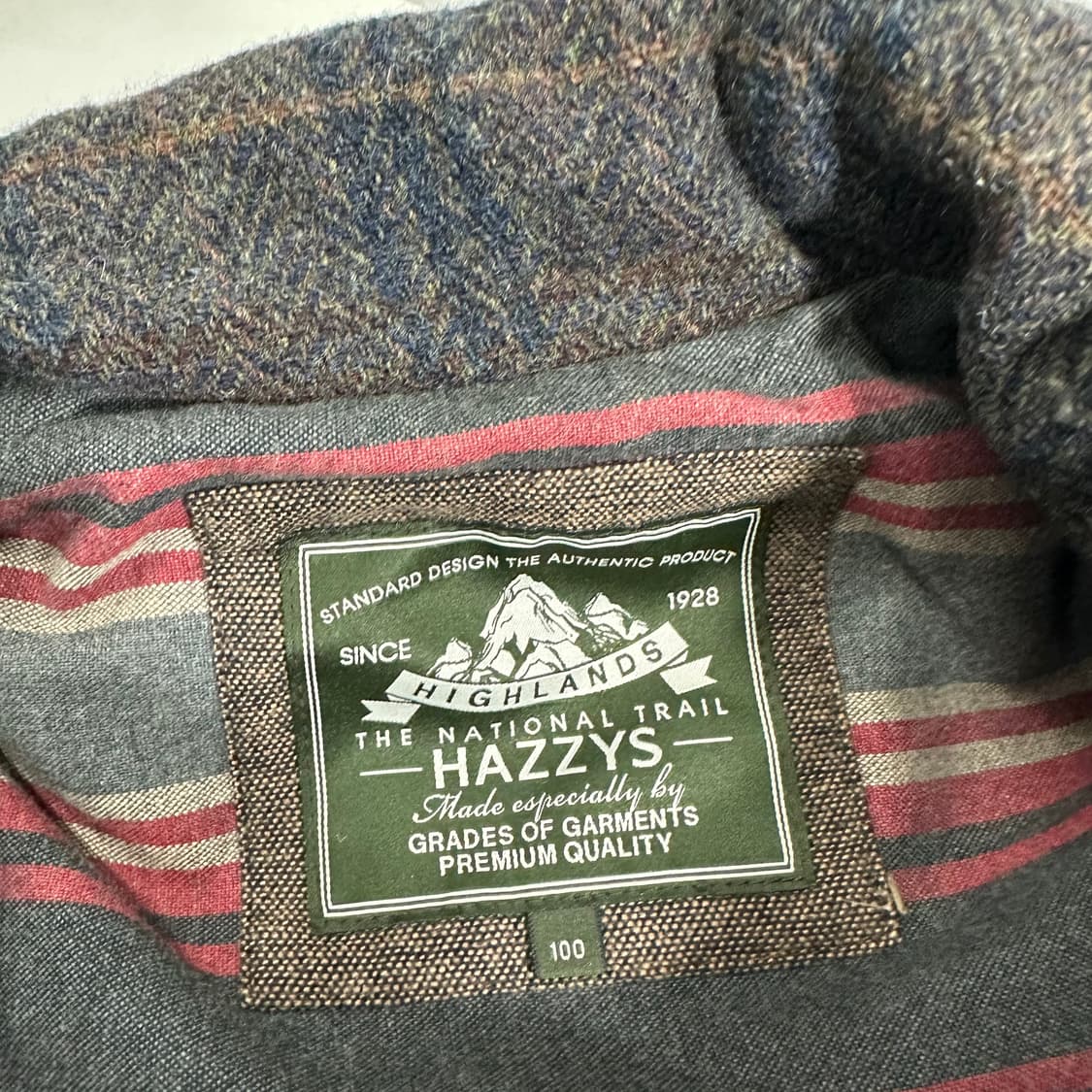 100 L 헤지스 체크 오리털 트위드 패딩베스트 상품이미지3