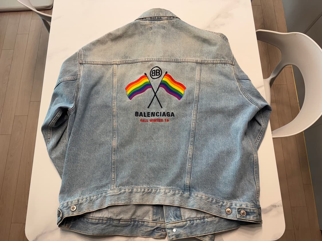 발렌시아가 레인보우 데님 자켓 XXL 정품 상품이미지10