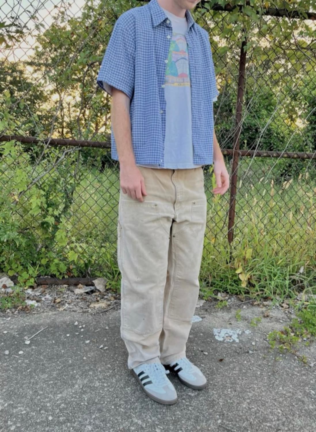 칼하트 더블니 디어본 화이트 30x32 상품이미지2