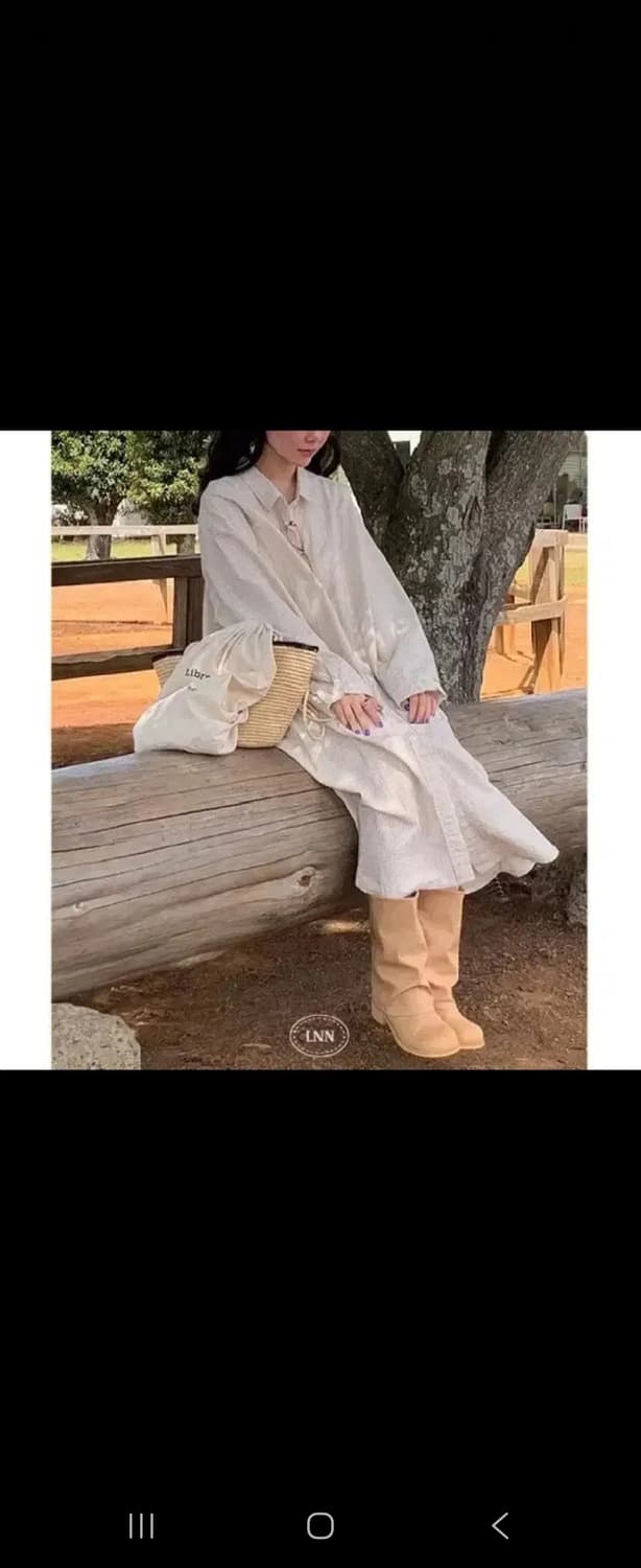 리넨느 bake stripe 셔츠원피스 상품이미지1