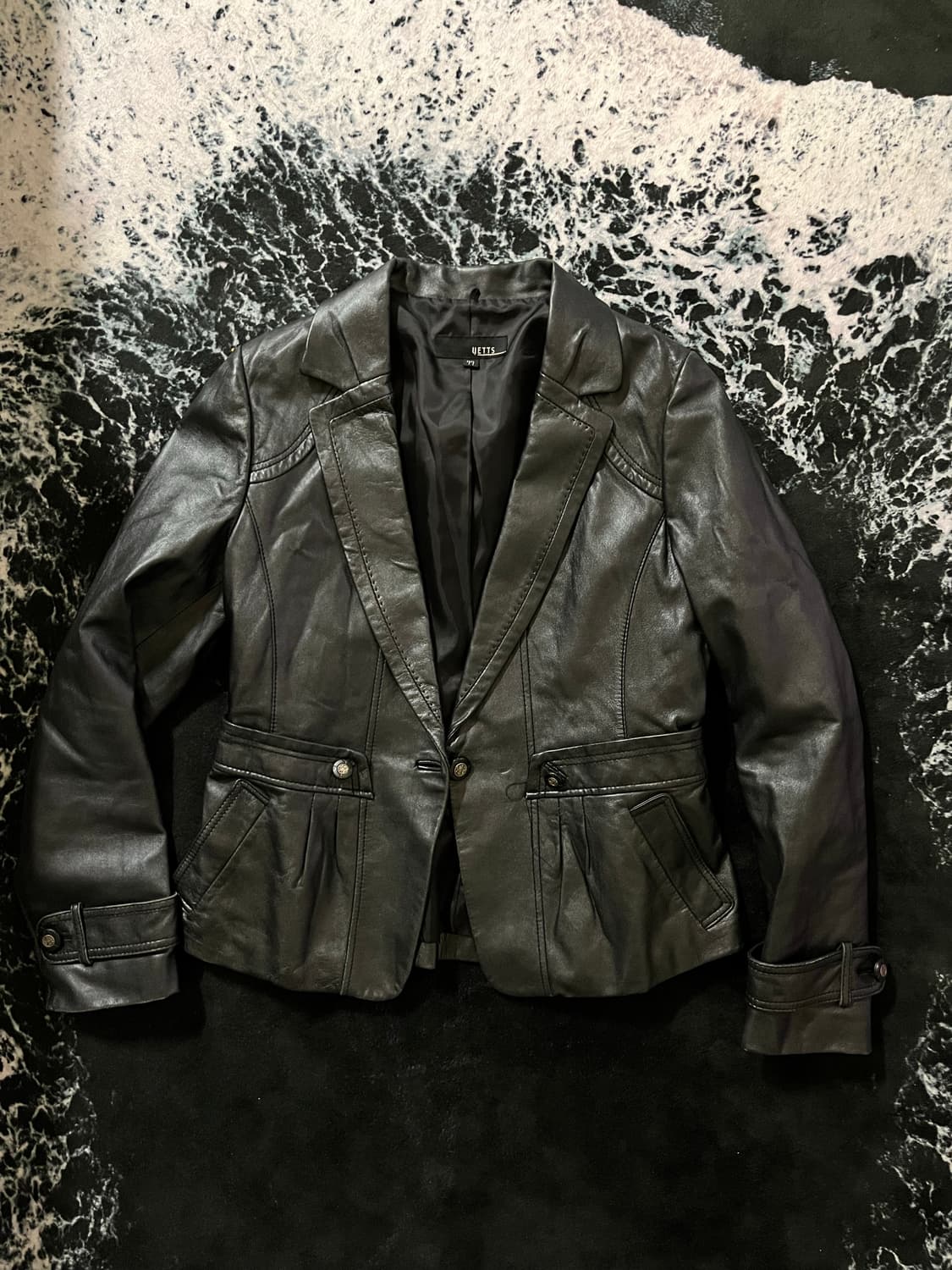 블랙 레더자켓 상품이미지1