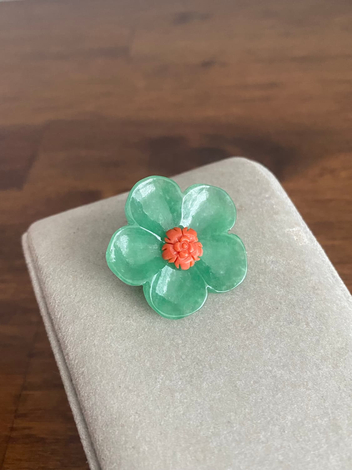 천연 비취 산호 브로치 상품이미지2