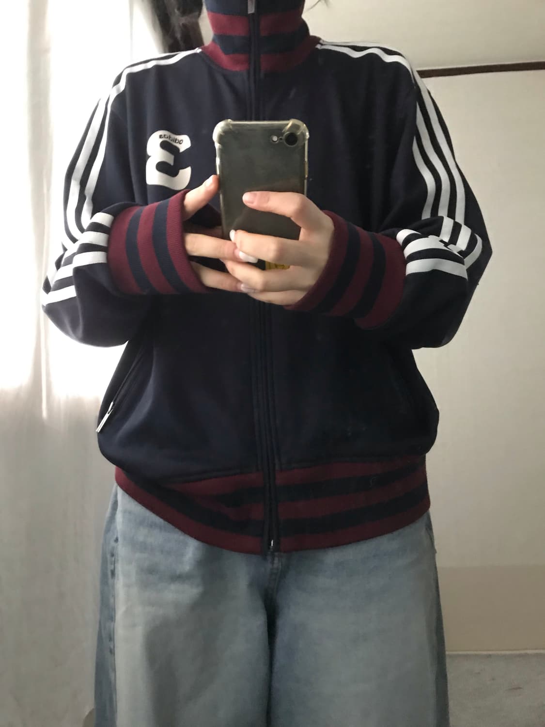 아디다스 네이비 버건디 빅로고 져지 상품이미지5