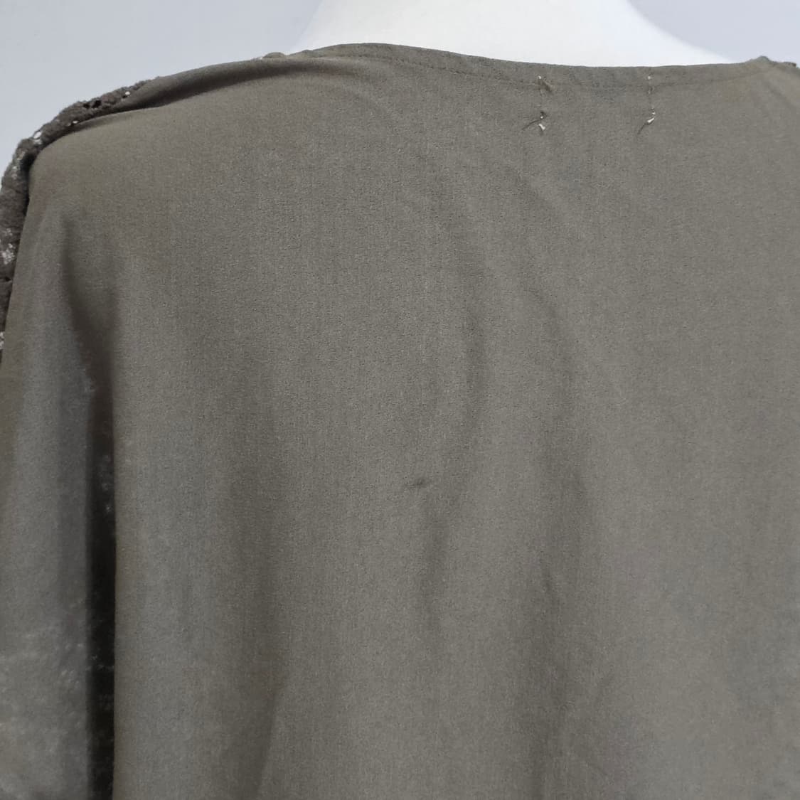 엑시즈팜 일본빈티지)딥그린카키 스즈코모리걸 레이어드 니트시스루블라우스 상품이미지5