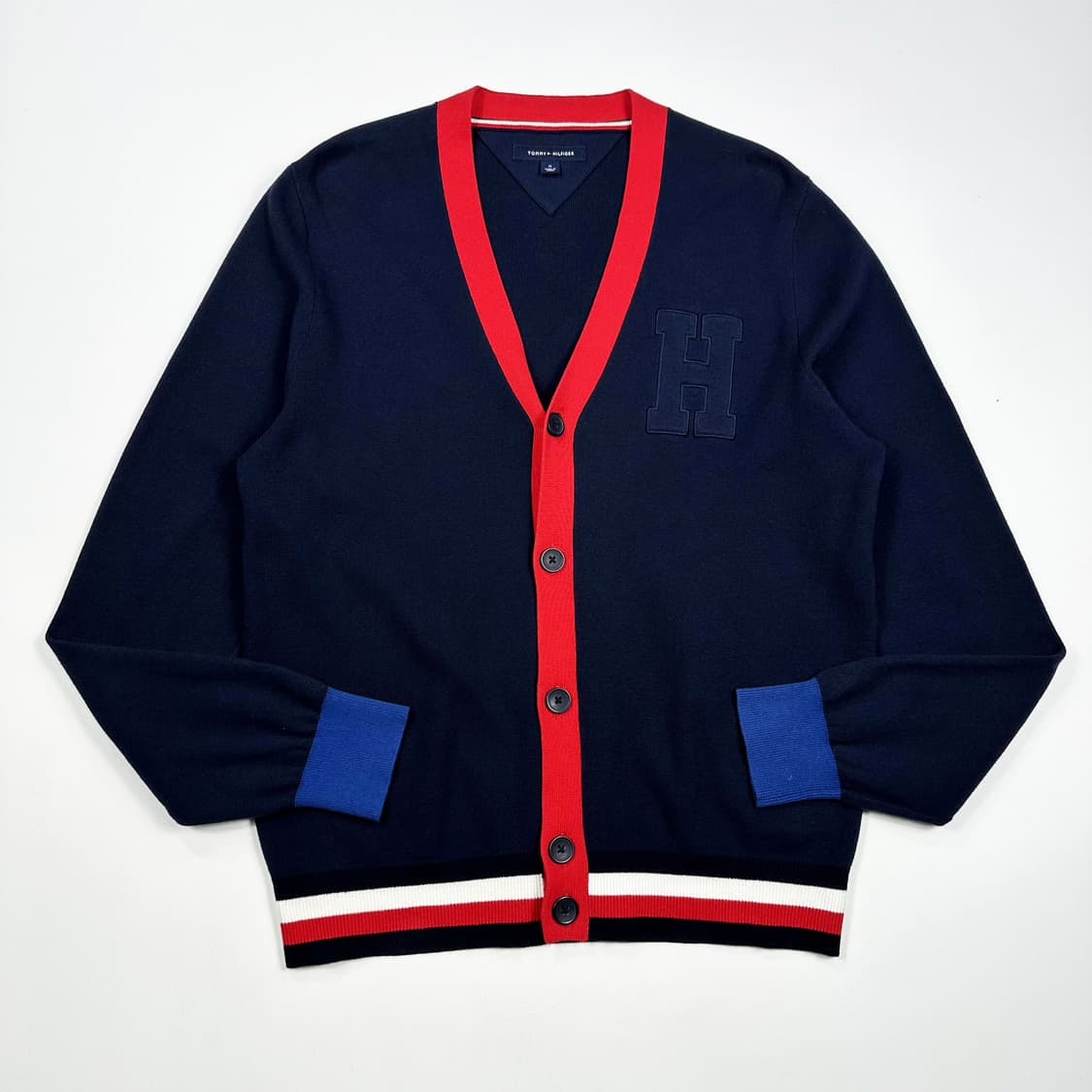 타미힐피거 플래그 H로고 네이비 니트 가디건 (M) 상품이미지2