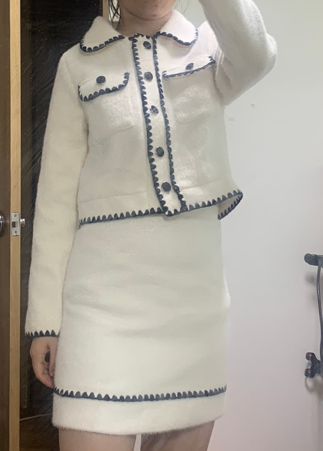 샤넬까멜리아스타일 트위드 자켓 셋업 세트  상품이미지1