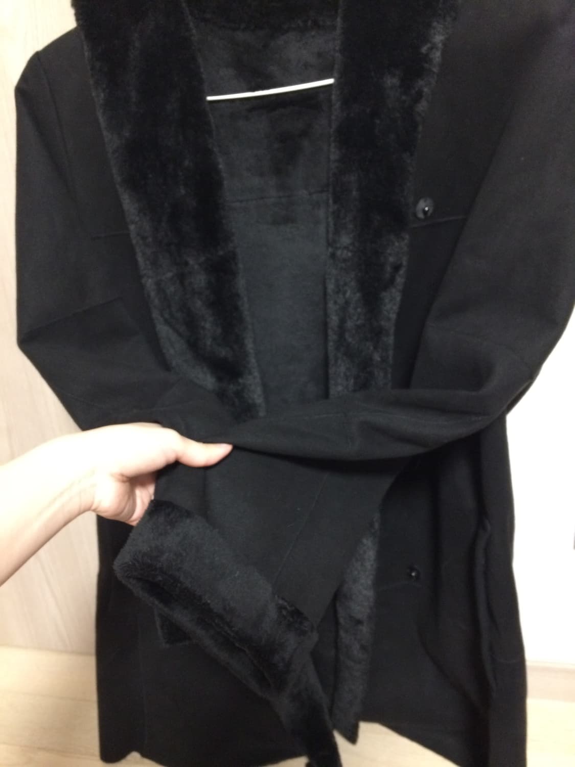 블랙 무스탕 코트 퍼자켓 상품이미지3