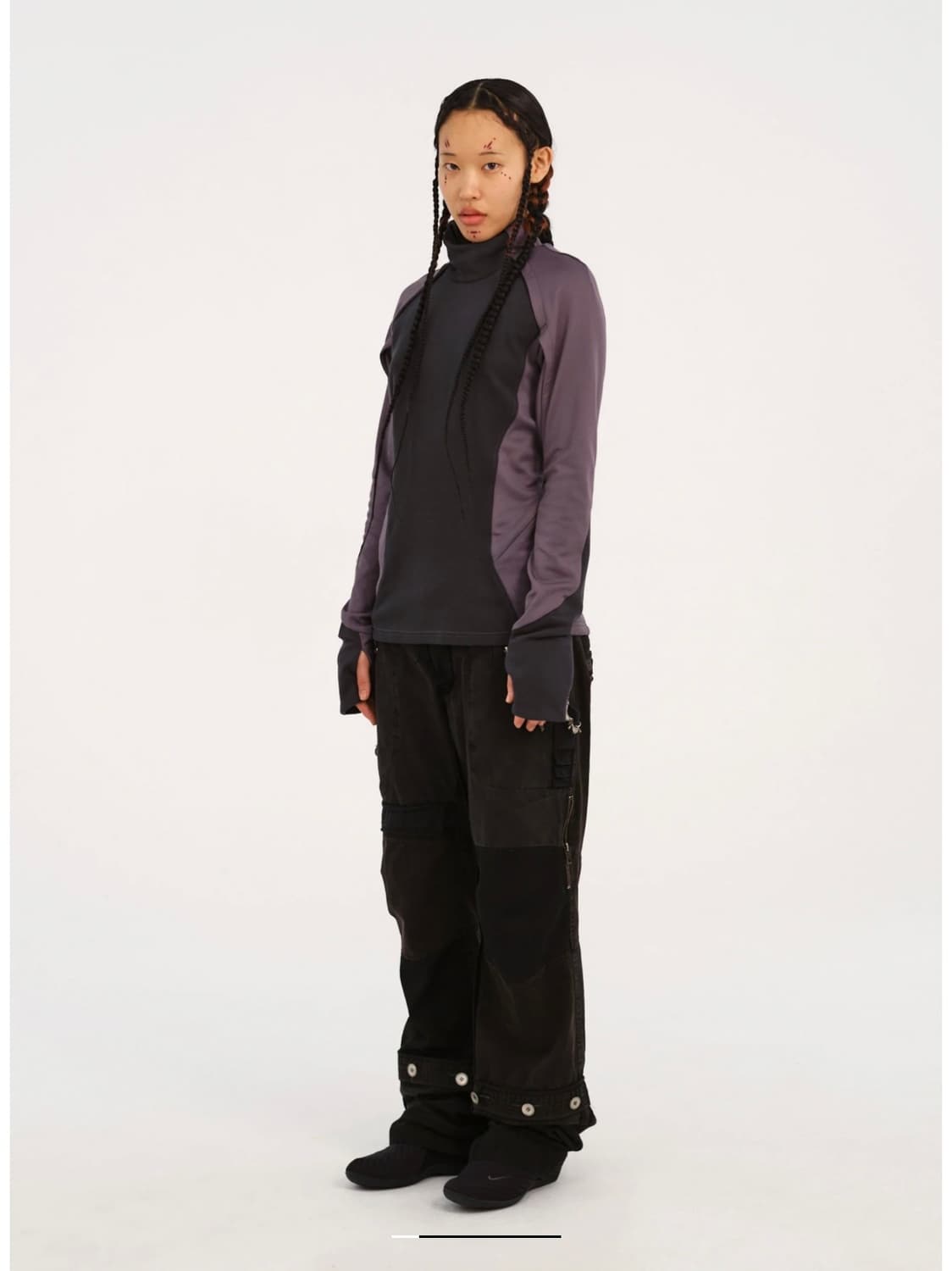 Mock Neck Top Ash Purple 상품이미지2