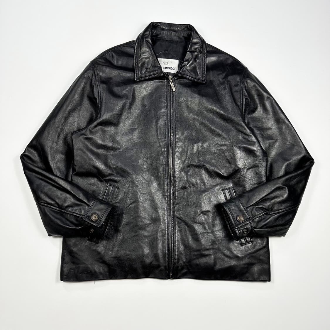 VTG 빈티지 소가죽 블랙 블루종 가죽자켓 (L) 상품이미지2