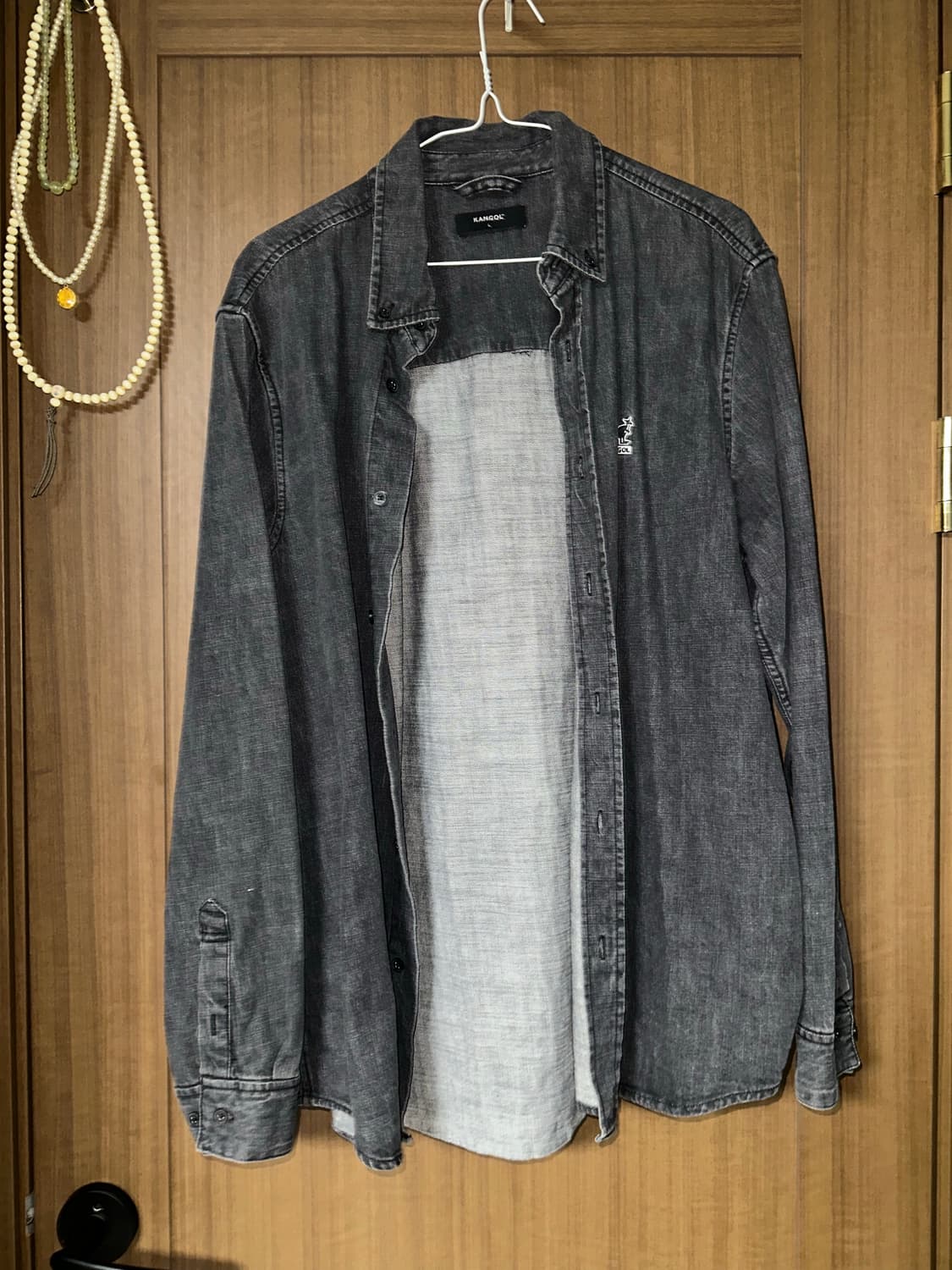 캉골 캠퍼스 흑청 검정 데님 셔츠 7054 상품이미지1