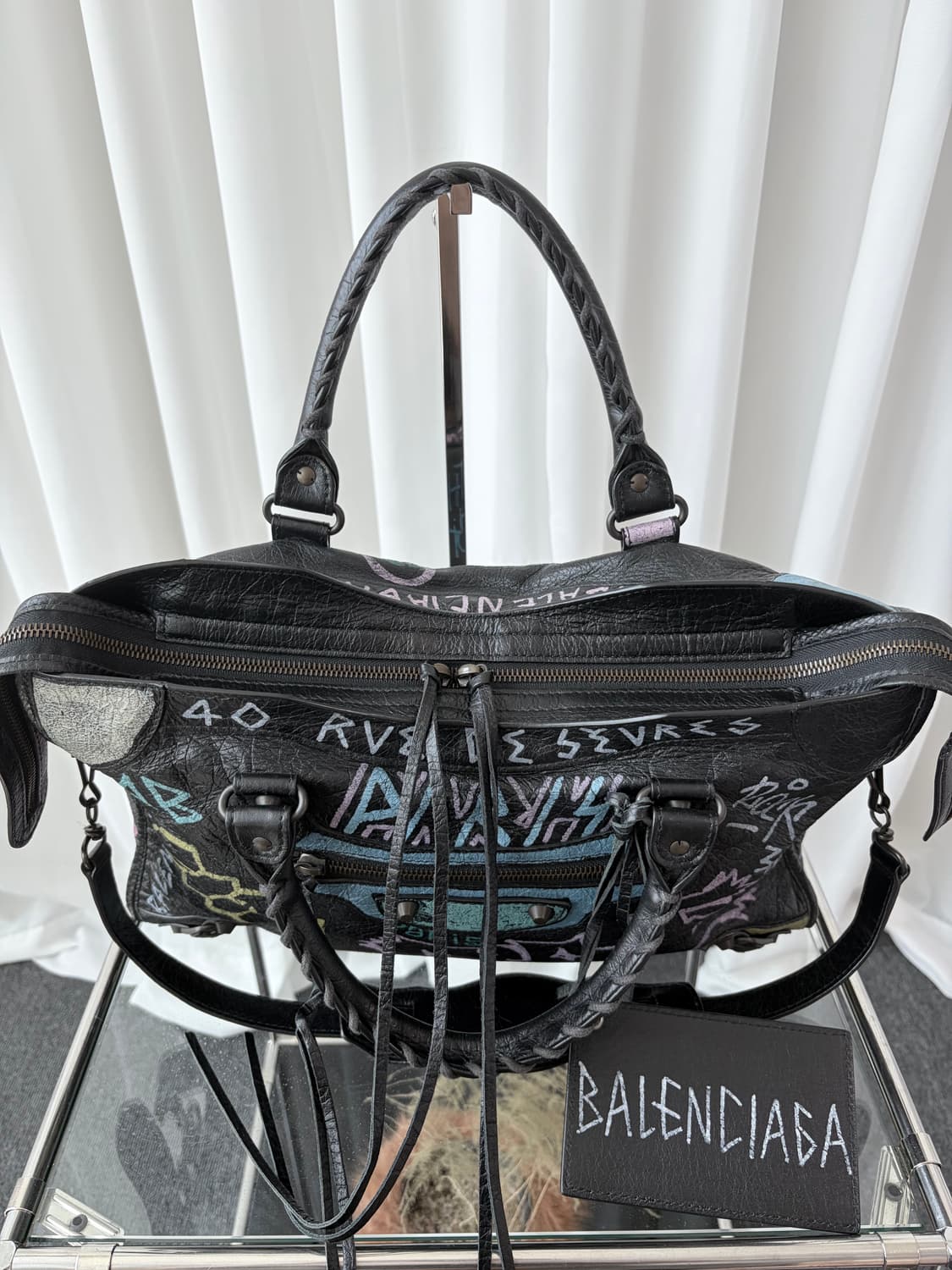 발렌시아가 그래피티 시티 모터백 블객 상품이미지5