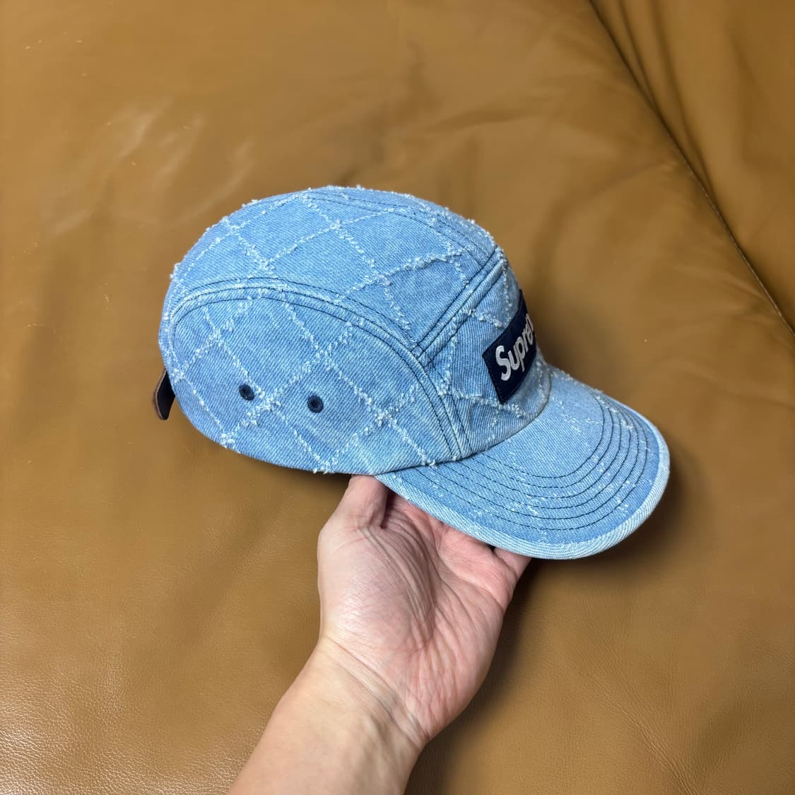 슈프림 캠프캡 모자 박스로고 펀치드 데님 상품이미지3