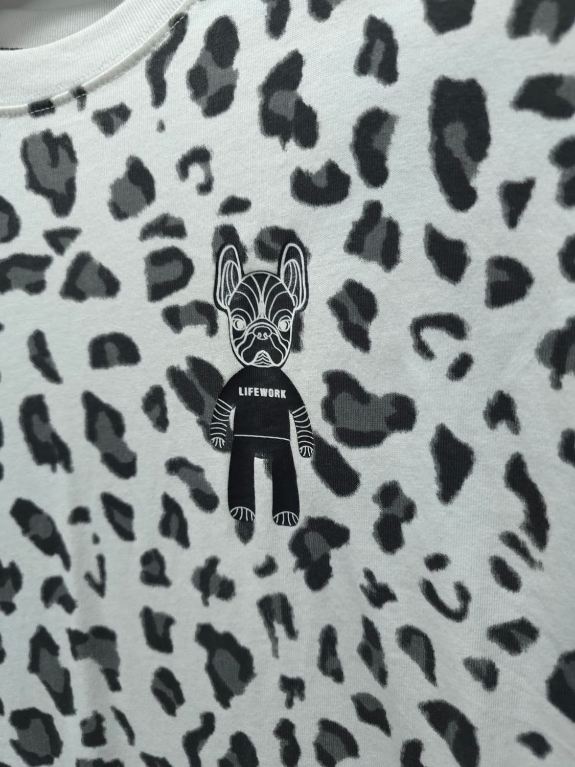 라이프워크 남여공용 레오파드 불독 오버핏 반팔 티셔츠(S) 상품이미지4