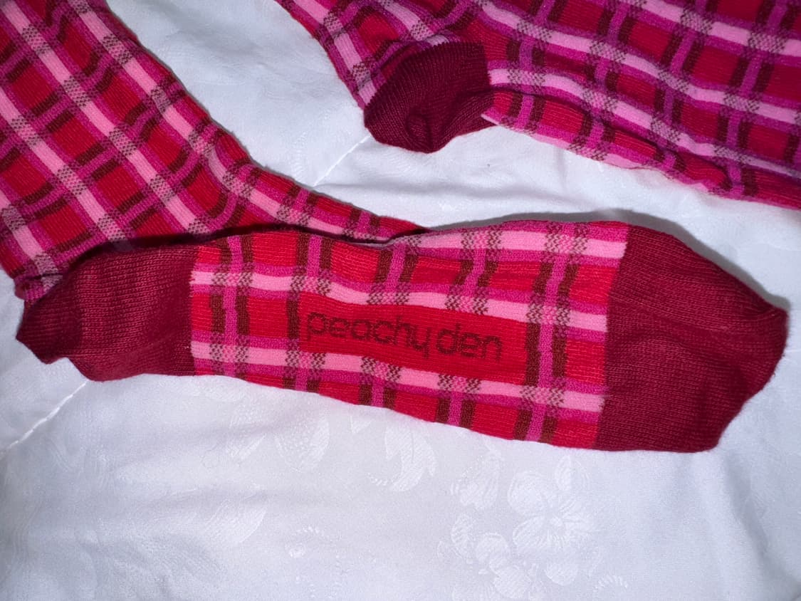 Peachy Den Anni Ankle Socks 피치덴 양말 레드 상품이미지3