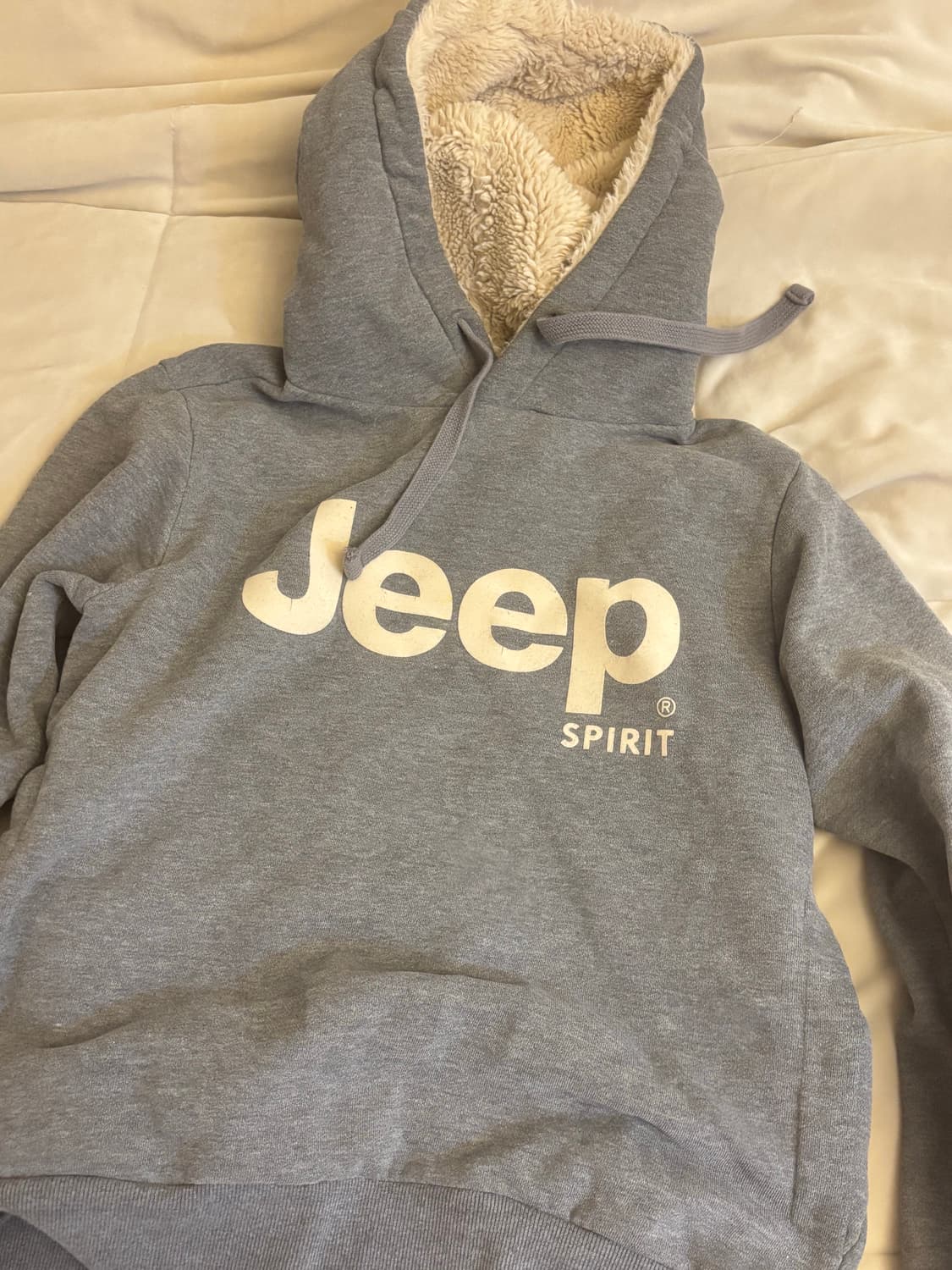 지프 보아털 그레이 후드티 상품이미지1
