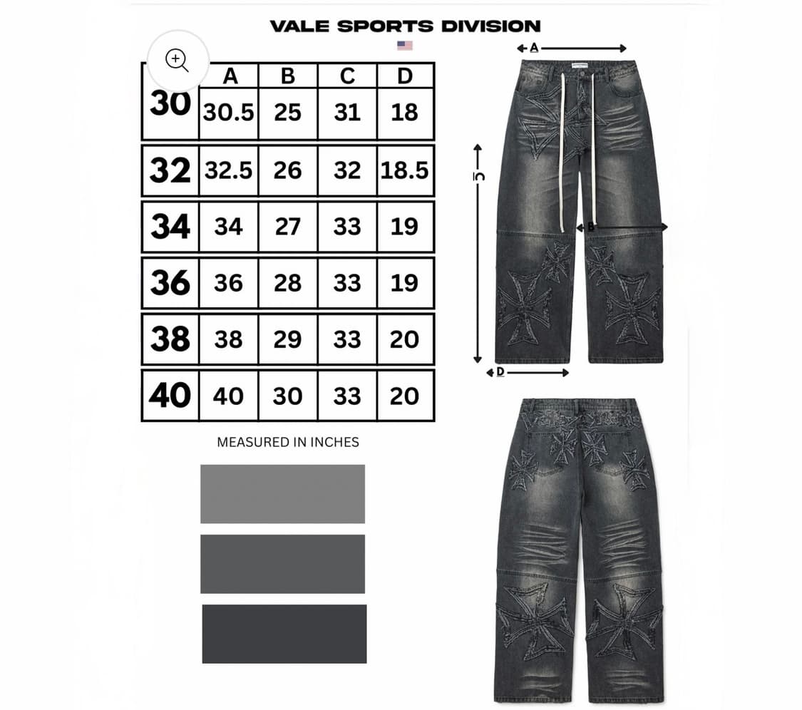 (32) Vale 베일 크로스 십자가 데님 진 블랙 상품이미지9