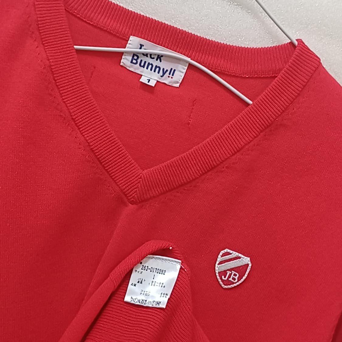 잭바니 골프 봄 가을 브이넥 니트 여성 M 레드 사랑봉봉 상품이미지3