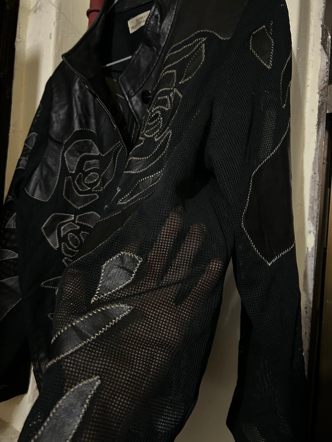 rare design 2000s Jpn 고딕 플라워 시스루 레쟈 자켓 상품이미지3