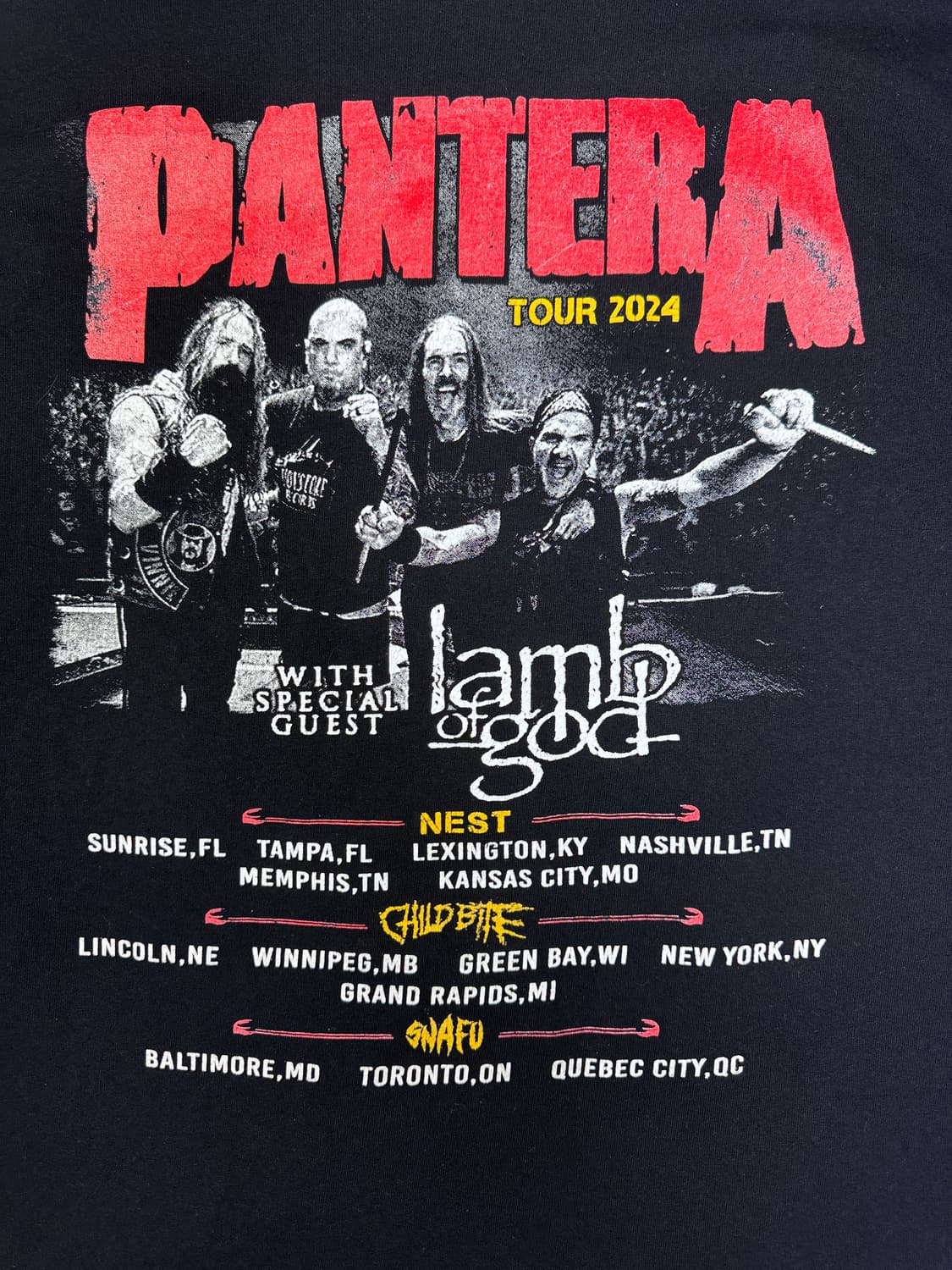 빈티지 판테라 PANTERA FOR LEGACY 2024투어 티셔츠 XL 상품이미지5