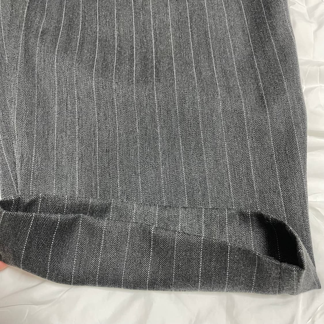 노운 wide tapered pants (stripe charcoal) 상품이미지5