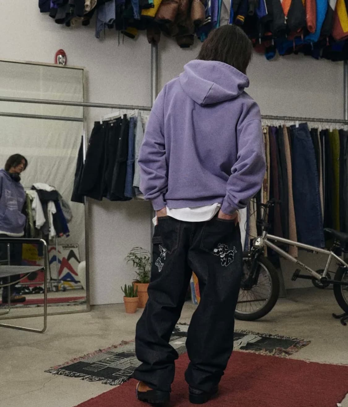 [L]리트리버클럽 Tomboy 와이드 카펜더 데님팬츠/진청 상품이미지2