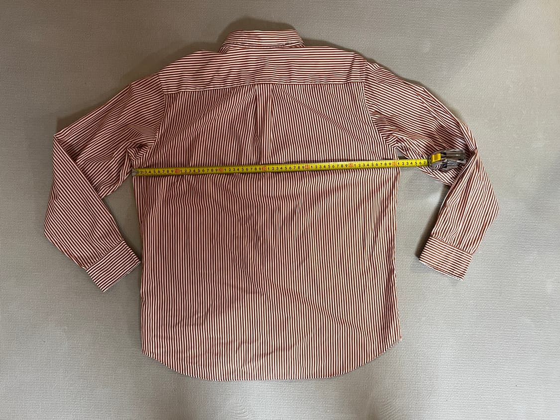 무료배송 1회 착용 - 유니클로 스트라이프 긴팔셔츠(오렌지) XL 상품이미지5