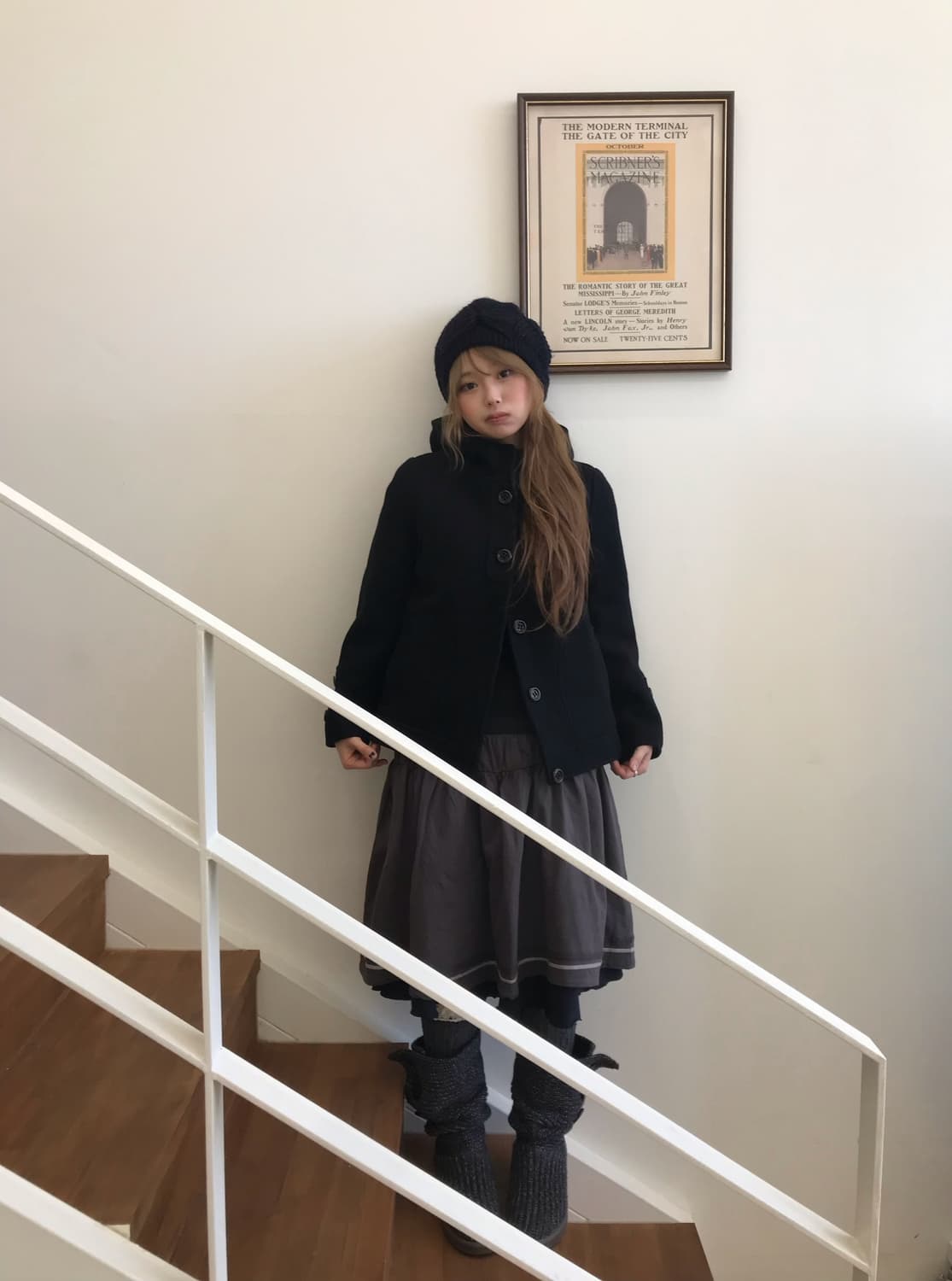 버버리 로고 프린팅 반팔, 블랙 니혼진 숏 코트 세트 상품이미지4