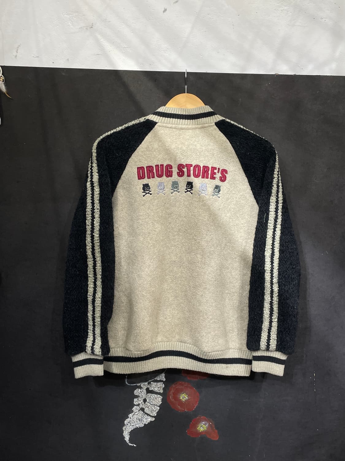 일본빈티지 드럭스스토어 스컬 코위찬 니트 집업 자켓 L 상품이미지9