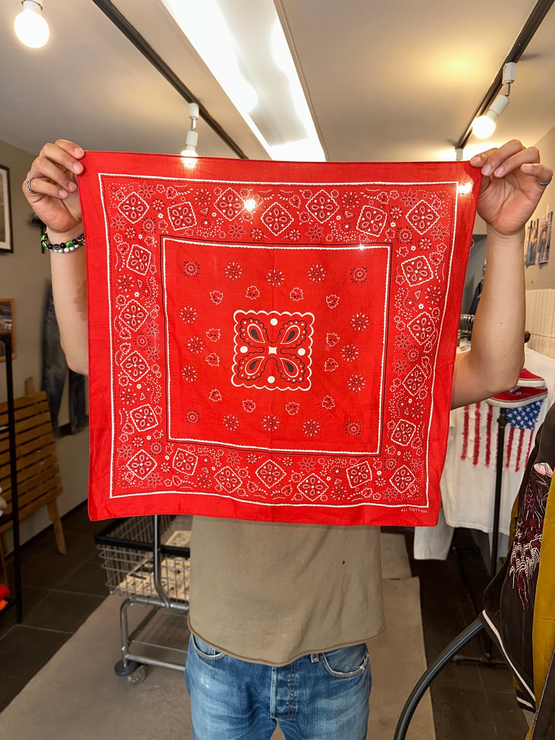 American Red paisley pattern bandanna  상품이미지3