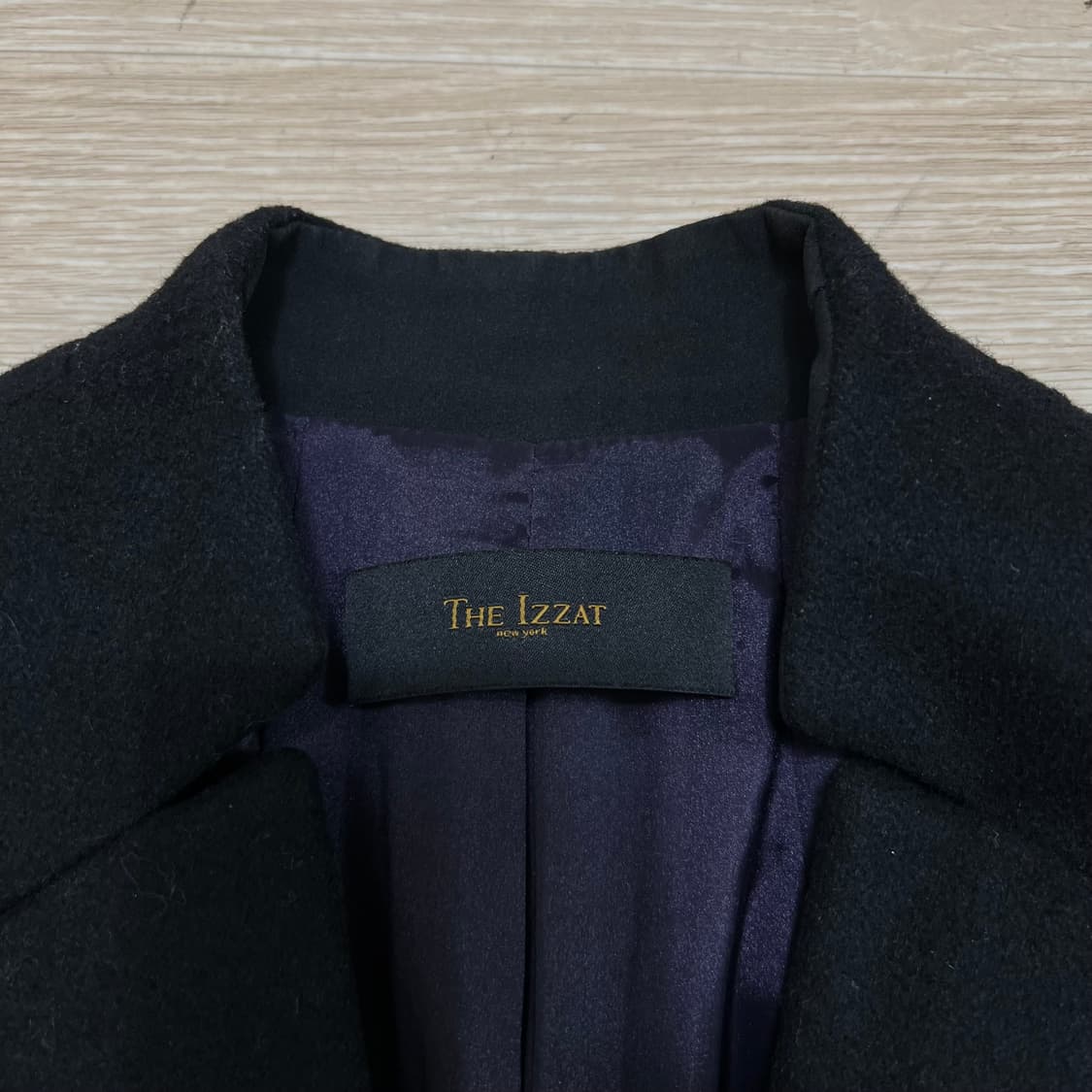 더아이잗 여성 모직 카라리스 싱글 브레스티드 롱코트 [블랙] XS/85 상품이미지4