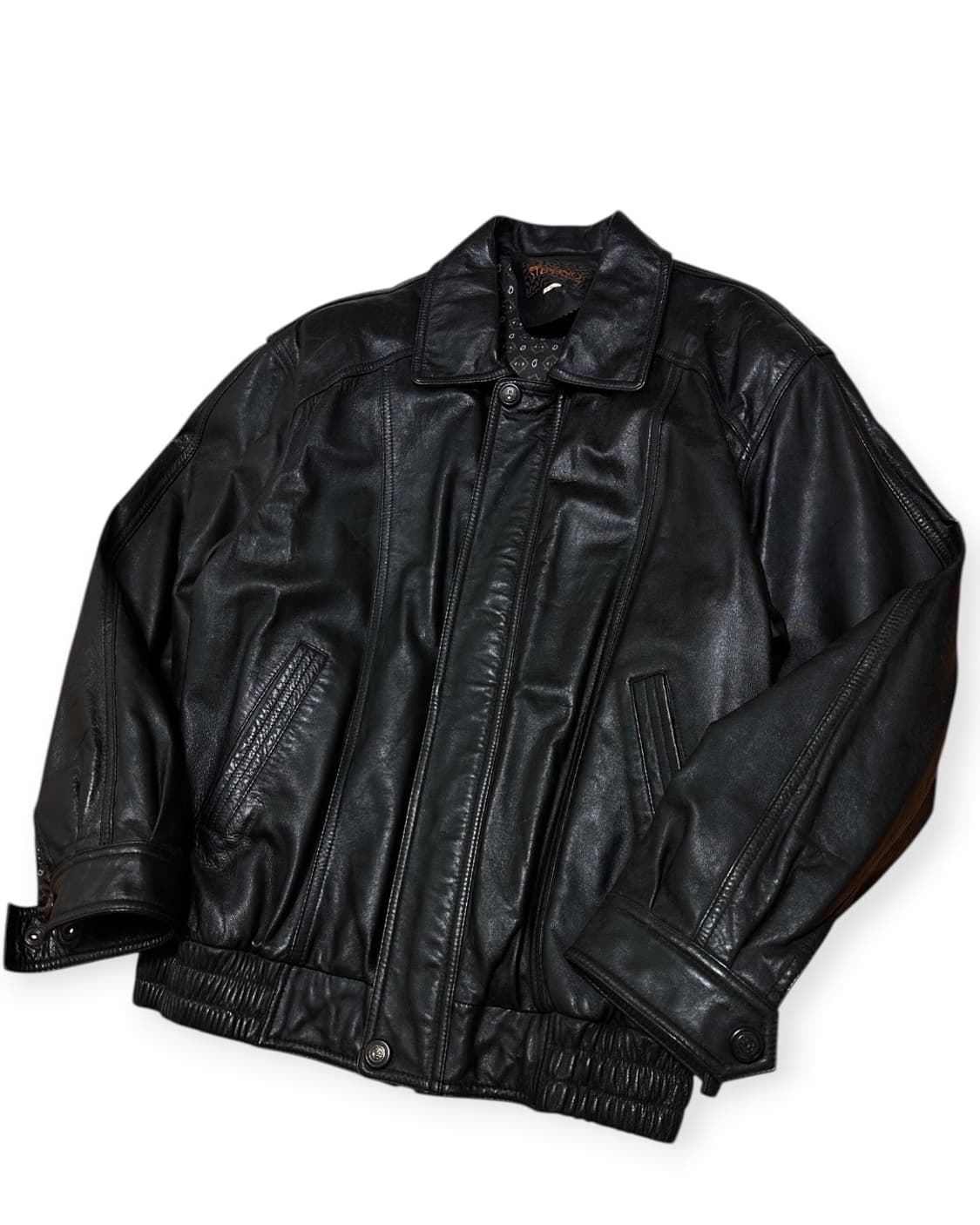 빈티지 블랙 양가죽 봄버 블루종 자켓 상품이미지3