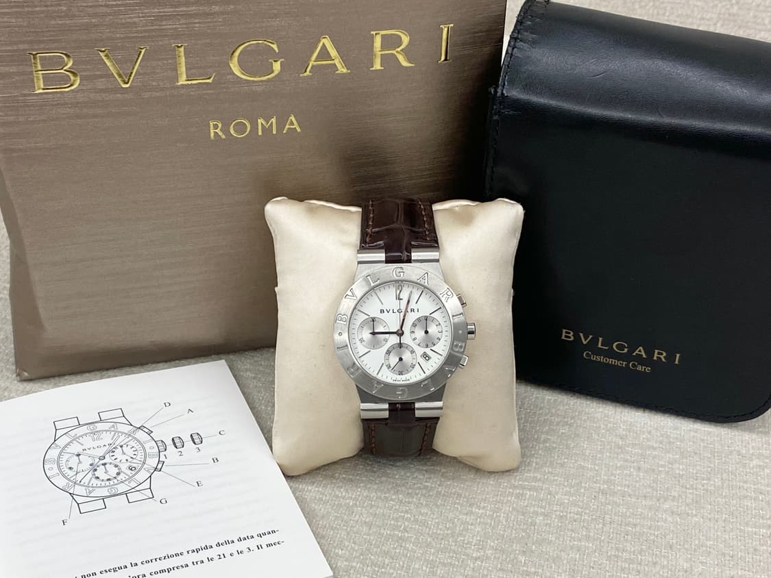 불가리 디아고노 CH35S 35mm 화이트 크로노 쿼츠 미듐 중형 상품이미지2