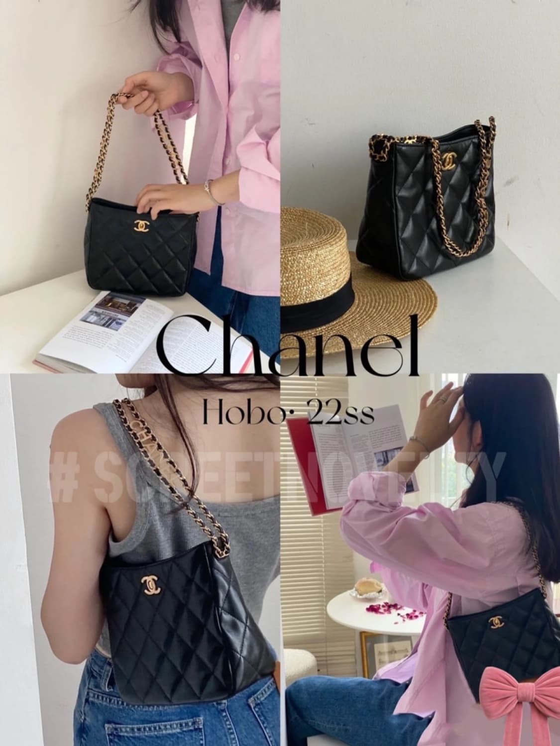 샤넬 CC로고 퀄팅 호보백 체인 레터링백 숄더백 쇼퍼백  상품이미지8