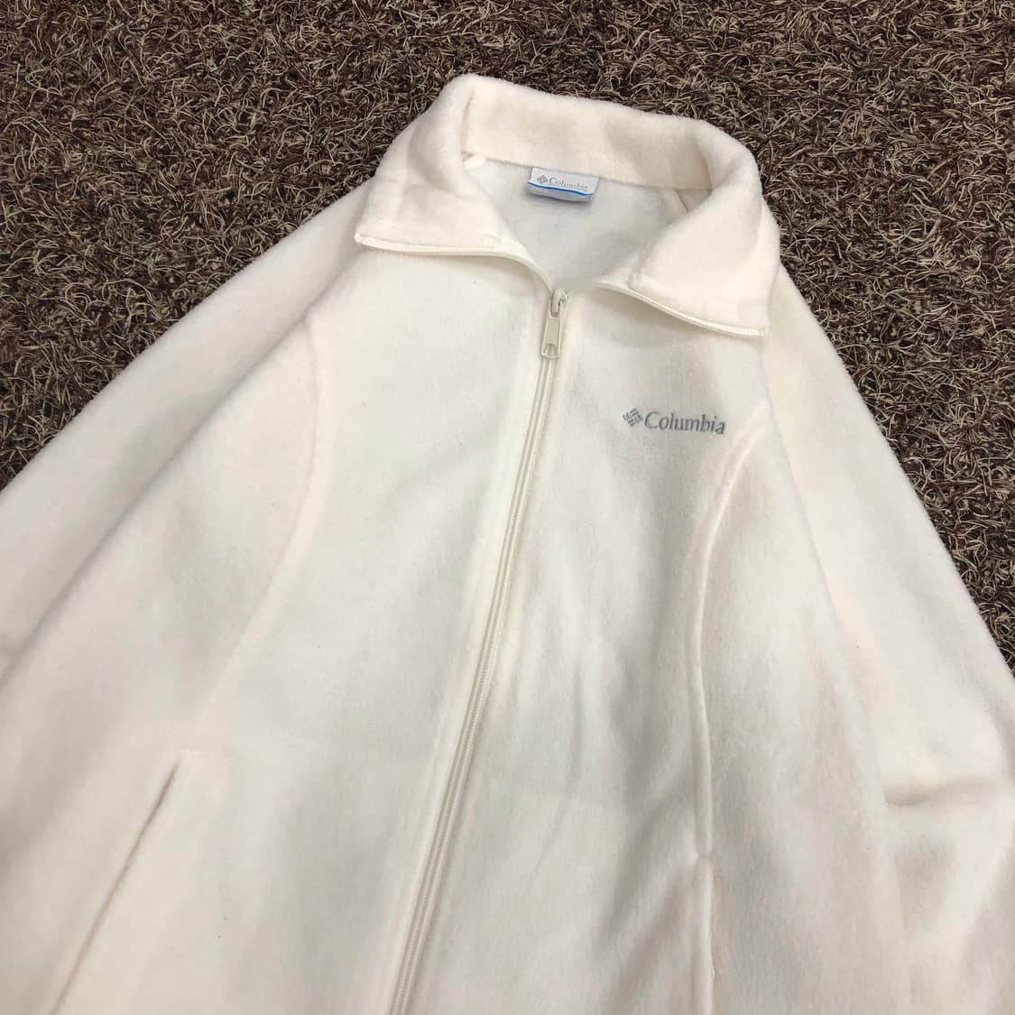 컬럼비아 화이트 플리스 집업 후리스 자켓 상품이미지2