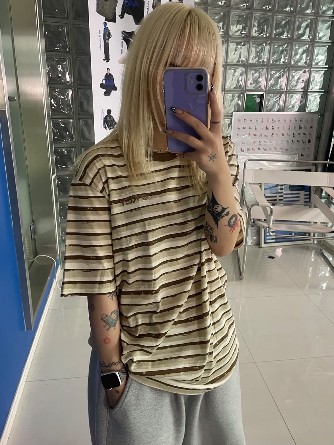 stripes short sleeve tee F0A405507 줄무늬 티 상품이미지1