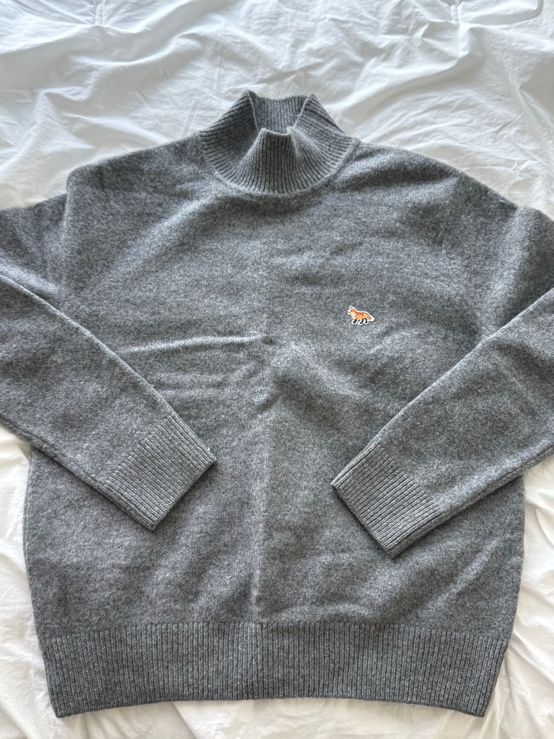 메종키츠네 폭스헤드 니트 그레이 M 상품이미지1