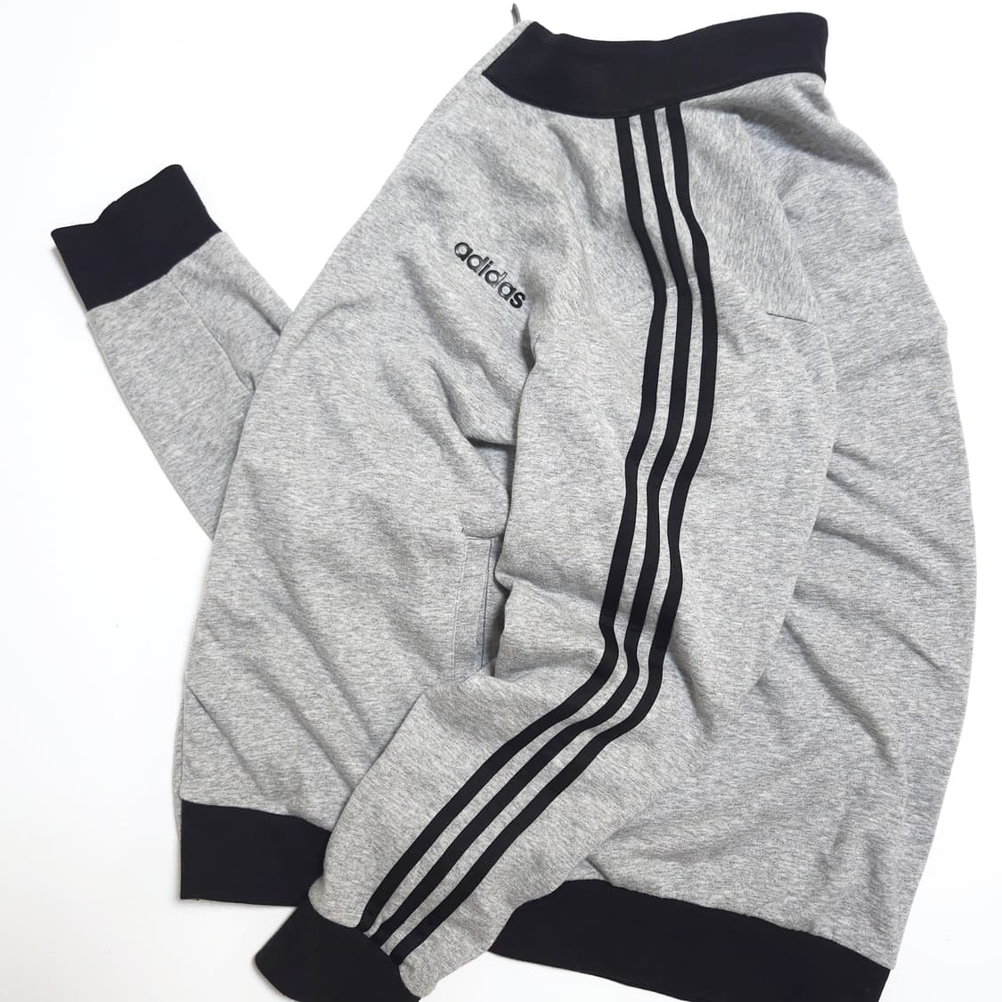 아디다스 코튼 릴렉스 트랙탑 져지 집업 자켓 회검 상품이미지4