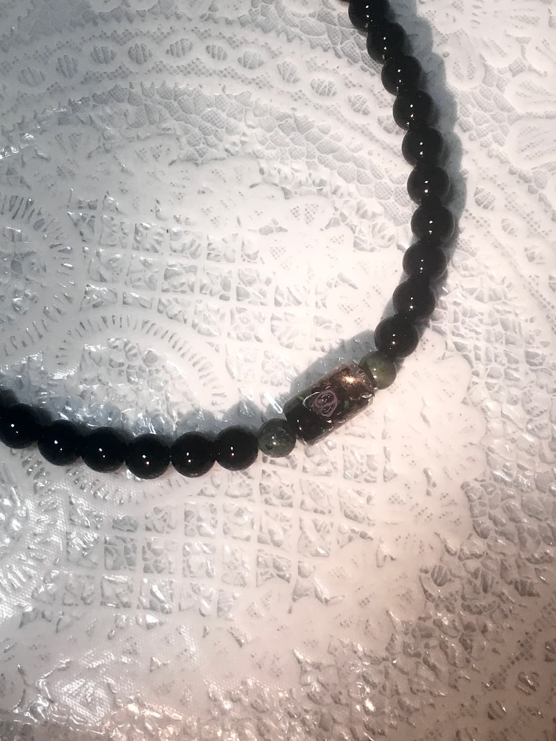 viburnum shop 오리엔탈 장미 초커 목걸이(블랙/옥) 상품이미지4