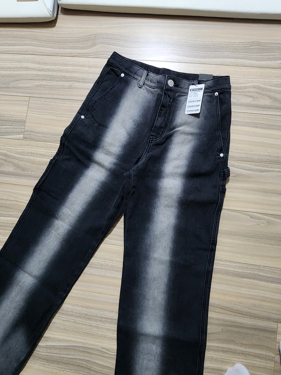 행턴히든밴딩카펜터블랙진기모데님팬츠30사이즈 상품이미지1