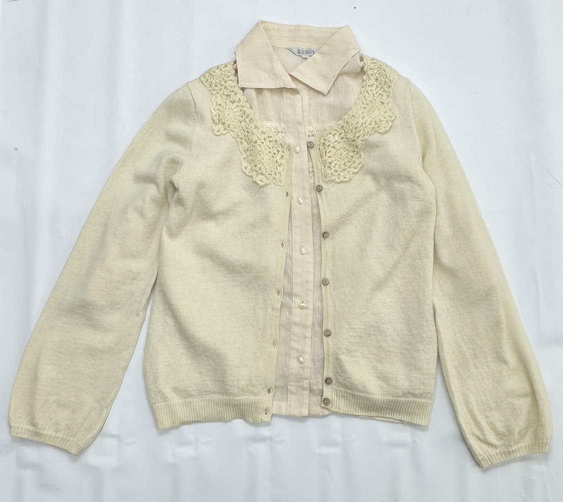 🤎사와코의 봄 코디세트🤎러블리 가디건 레이스 레이어드 모리걸 그런지 상품이미지3