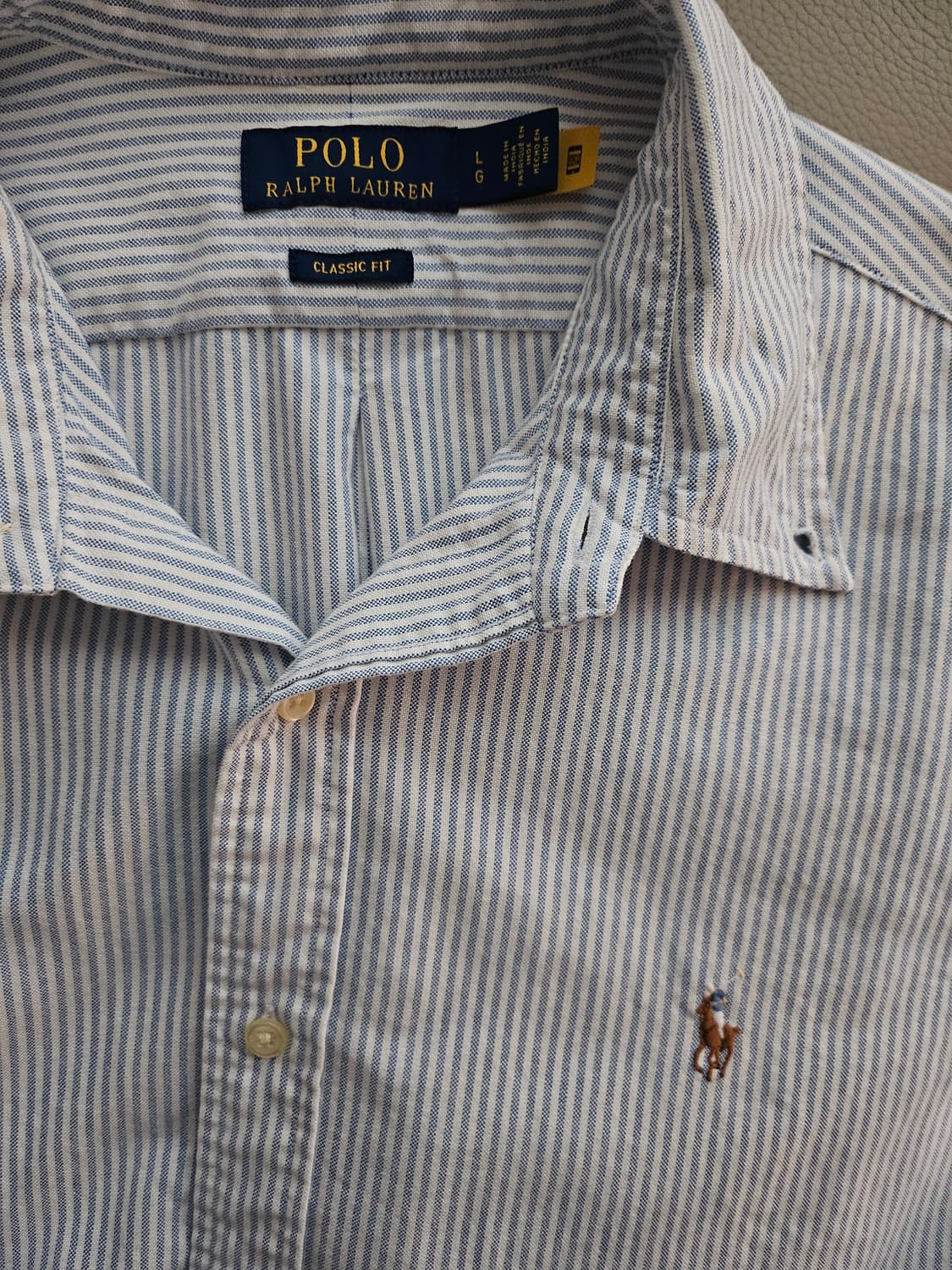 [거의 새것] 폴로 랄프로렌 스트라이프 셔츠 남방 클래식 L 상품이미지2