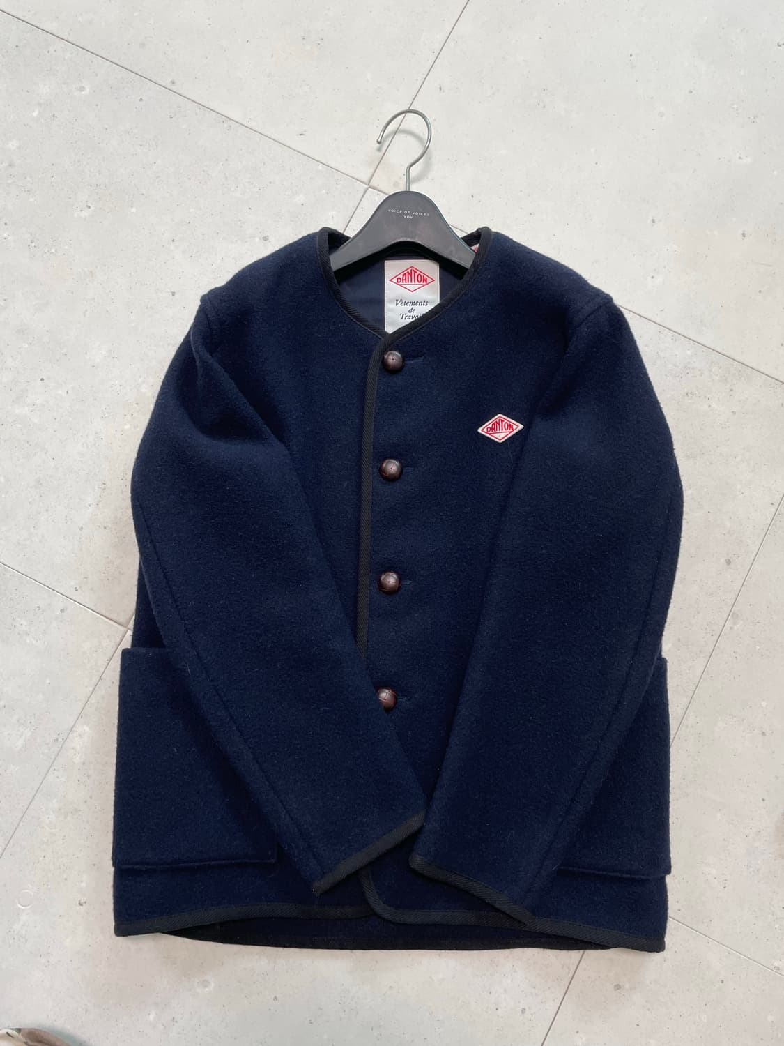 단톤 노카라 울자켓 네이비 36사이즈 상품이미지1