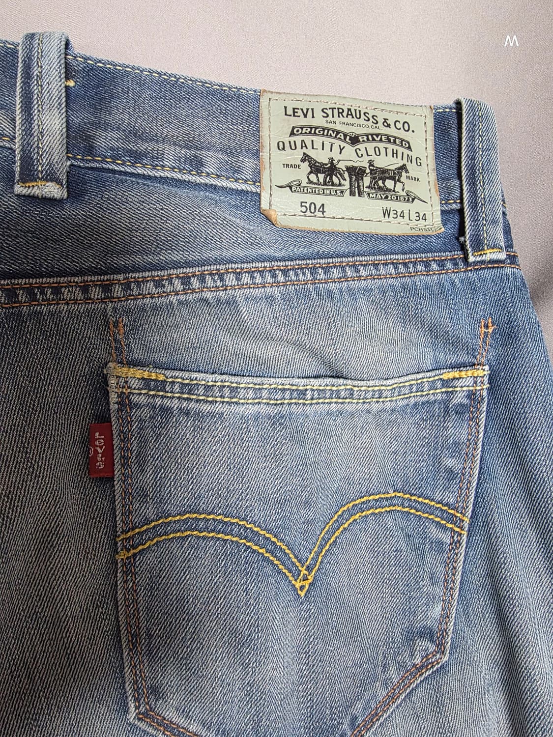 리바이스 504 데미지 워싱 빈티지데님  [W34L34] 상품이미지6